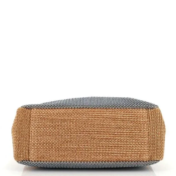 Chanel Deauville Logo Shopping Tote Printed Raffia Large Blue, Neutral - Picture 5 of 7